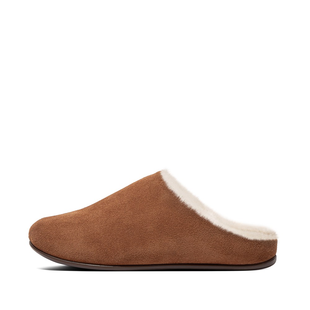 Fitflop Womens Slippers Brown - Chrissie Shearling - 20HORTYZU